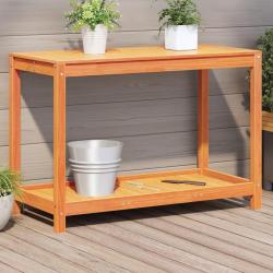 Table de rempotage avec étagère cire marron bois massif de pin alsavelo