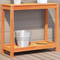 Table de rempotage avec étagère cire marron bois massif de pin alsavelo
