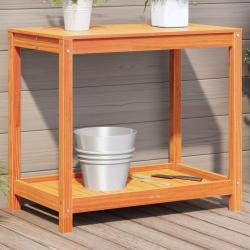 Table de rempotage avec étagère cire marron bois massif de pin alsavelo