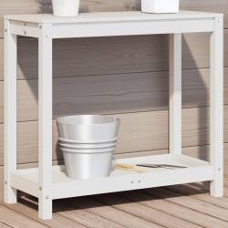Table de rempotage avec étagère blanc 82,5x35x75 cm massif pin alsavelo