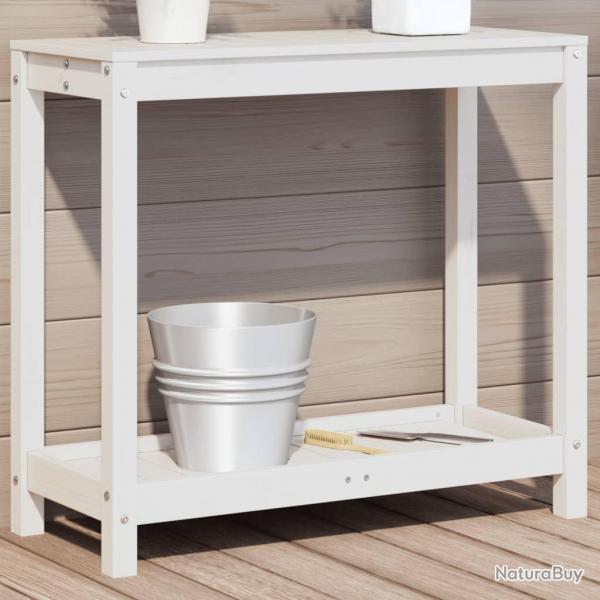 Table de rempotage avec tagre blanc 82,5x35x75 cm massif pin alsavelo