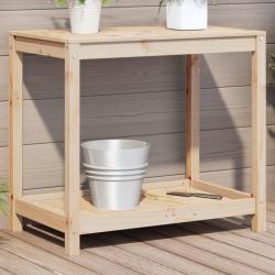 Table de rempotage avec étagère 82,5x50x75cm bois massif de pin alsavelo