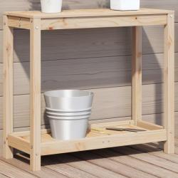 Table de rempotage avec étagère 82,5x35x75cm bois massif de pin alsavelo