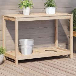 Table de rempotage avec étagère 108x50x75 cm bois massif de pin alsavelo