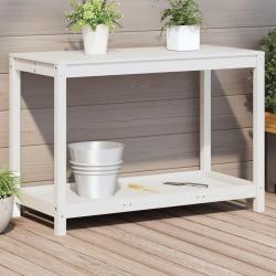 Table de rempotage avec étagère 108x50x75 cm bois massif de pin alsavelo