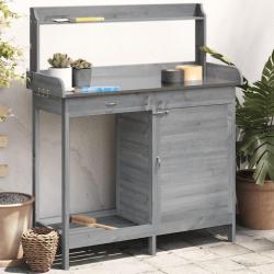Table de rempotage avec armoire gris bois massif de sapin alsavelo