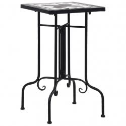 Table de bistro mosaïque noir et blanc Céramique alsavelo