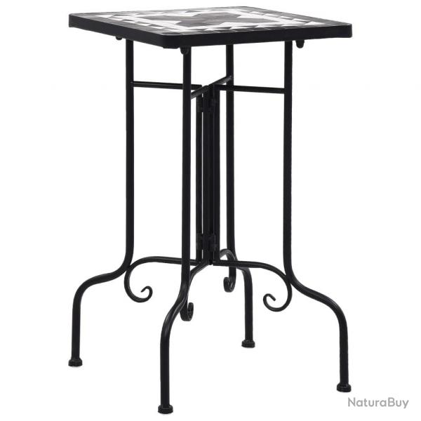 Table de bistro mosaque noir et blanc Cramique alsavelo