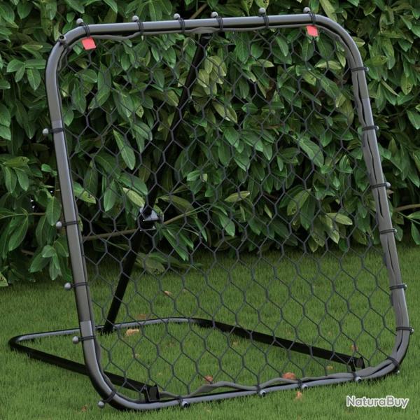 Filet de rebond de football rglable noir 84x73x60-80 cm acier alsavelo