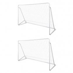 Filets de but de football Acier 2 pcs 240x90x150 cm alsavelo