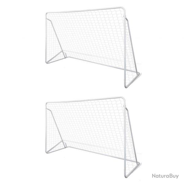 Filets de but de football Acier 2 pcs 240x90x150 cm alsavelo