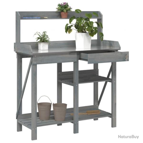 Banc de rempotage avec tagres gris bois massif de sapin alsavelo
