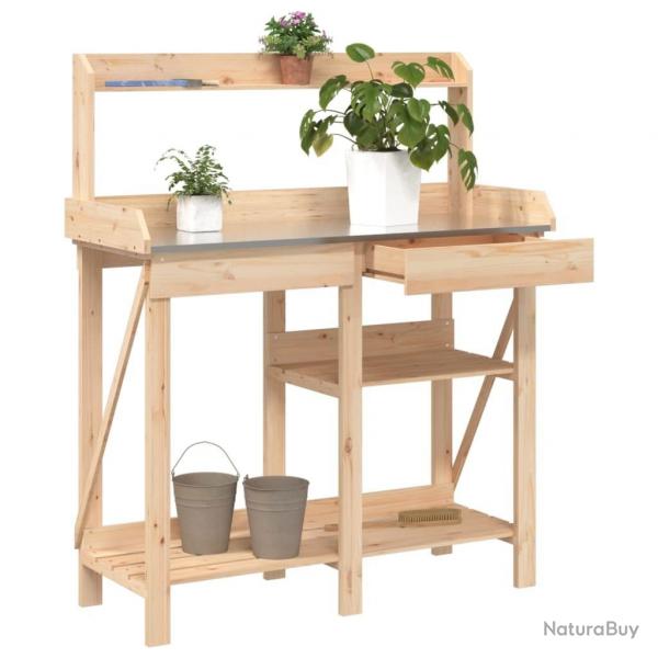 Banc de rempotage avec tagres bois massif de sapin alsavelo