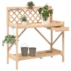 Banc de rempotage avec treillis bois massif de sapin alsavelo