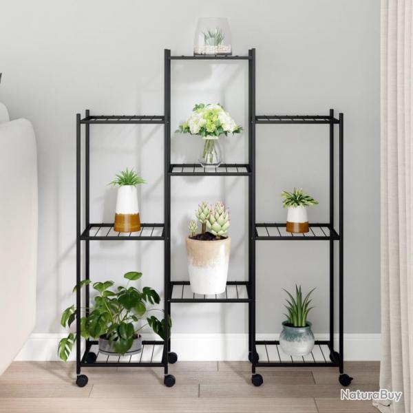 Jardinire avec roues 83x25x103,5 cm Noir Fer alsavelo