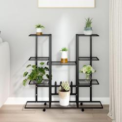 Jardinière avec roues 94,5x24,5x91,5 cm Noir Fer alsavelo