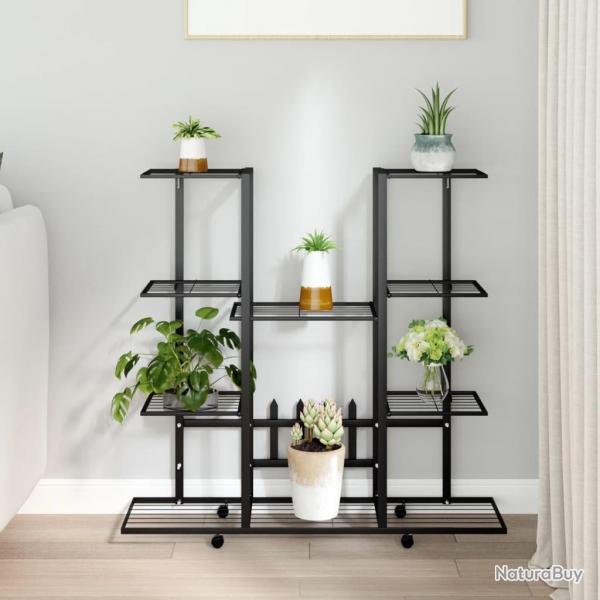 Jardinire avec roues 94,5x24,5x91,5 cm Noir Fer alsavelo