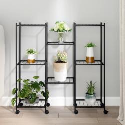 Jardinière avec roues 83x25x83,5 cm Noir Fer alsavelo