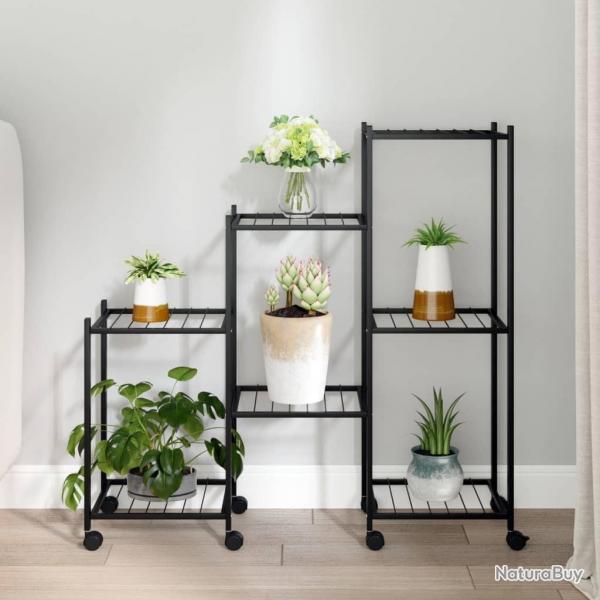 Jardinire avec roues 83x25x83,5 cm Noir Fer alsavelo