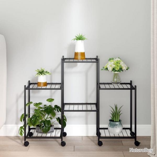 Jardinire avec roues 83x25x63,5 cm Noir Fer alsavelo