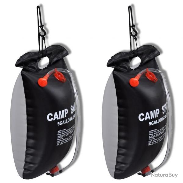 Douche solaire de camping et voyage 20 L 2 pcs alsavelo