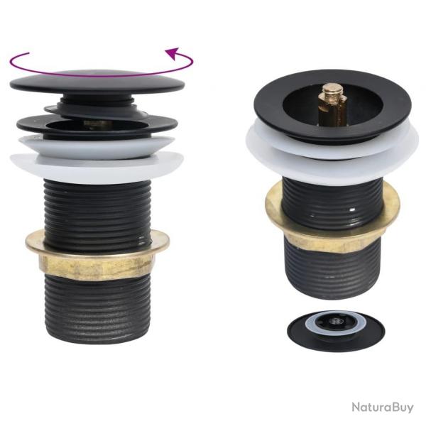 Drain  poussoir sans dbordement Noir 6,4x6,4x9,1 cm alsavelo