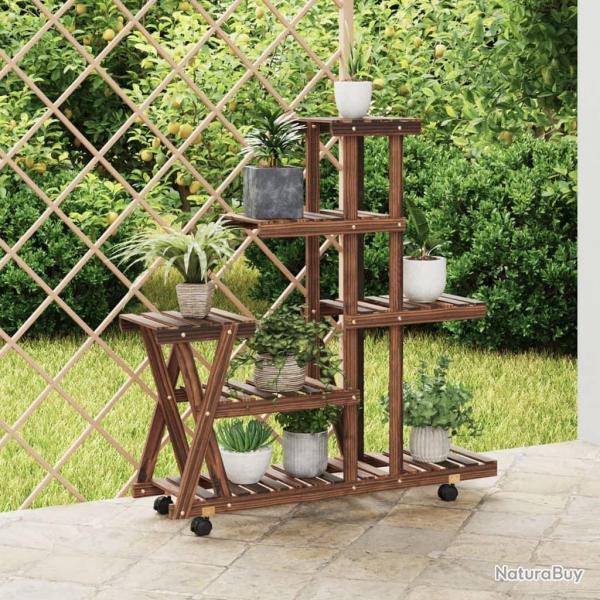 Support  fleurs avec roues 95x25x101 cm bois massif de sapin alsavelo