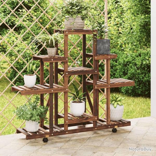 Support  fleurs avec roues 110x25x101 cm bois massif de sapin alsavelo