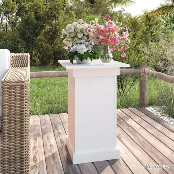Support  fleurs Blanc 40x40x60 cm Bois de pin solide alsavelo