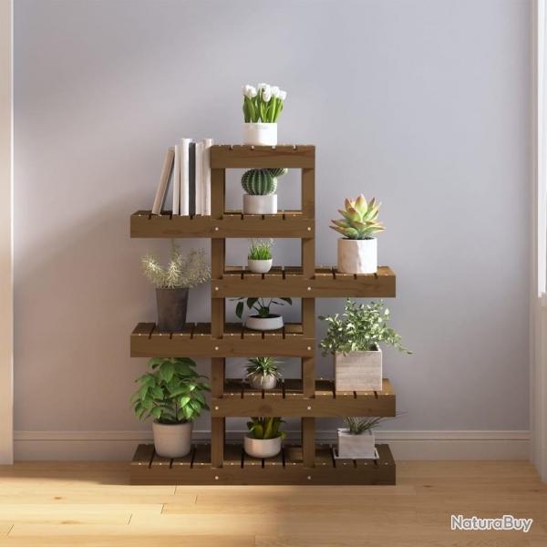 Support  plantes Marron miel 85x25x109,5 cm Bois massif pin alsavelo