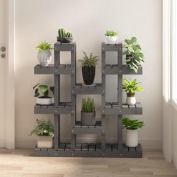 Support à plantes Gris 104,5x25x109,5 cm Bois massif de pin alsavelo