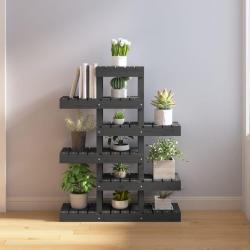 Support à plantes Gris 85x25x109,5 cm Bois massif de pin alsavelo