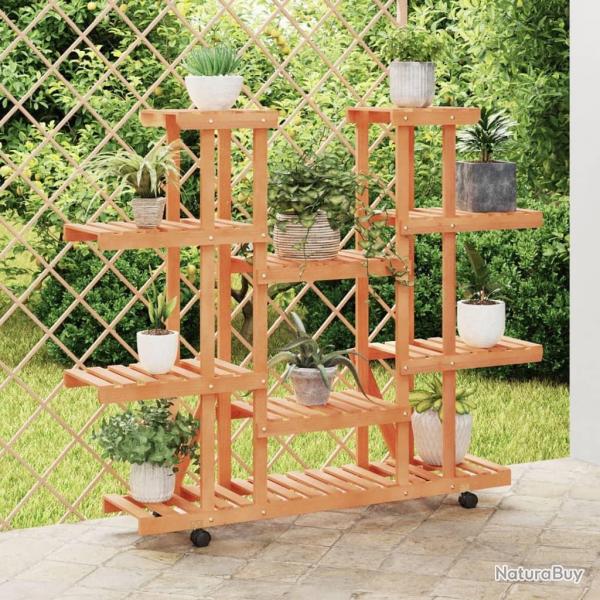 Support  fleurs avec roues 110x25x115 cm bois massif de sapin alsavelo