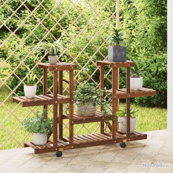 Support  fleurs avec roues 110x25x78 cm bois massif de sapin alsavelo