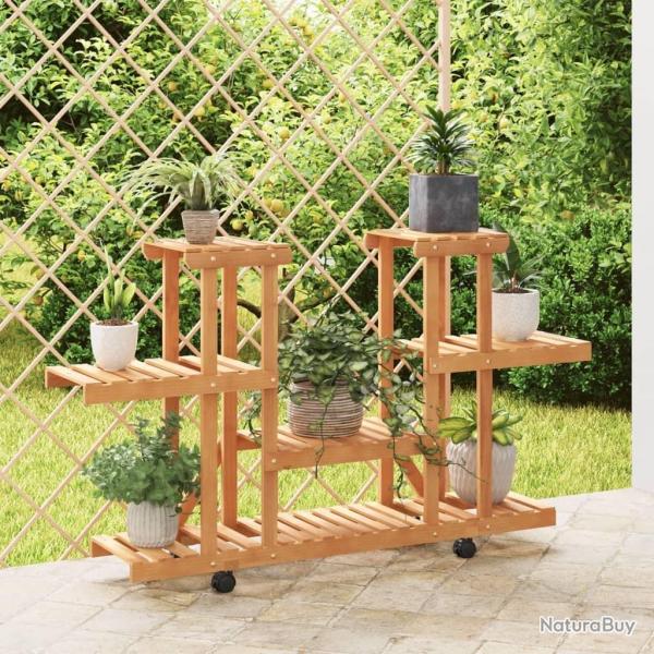 Support  fleurs avec roues 110x25x78 cm bois massif de sapin alsavelo