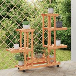 Support à fleurs avec roues 95x25x101 cm bois massif de sapin alsavelo