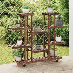 Support à fleurs avec roues 110x25x115 cm bois massif de sapin alsavelo