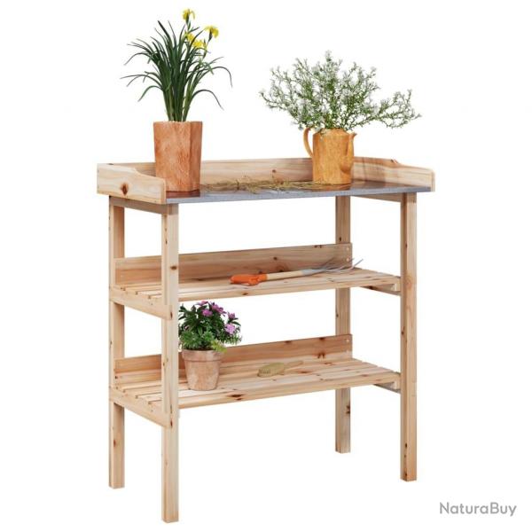 Table  plantes avec tagres 78x38x82,5cm bois de sapin solide alsavelo