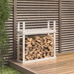 Support pour bois de chauffage Blanc 110x35x108,5cm Bois de pin alsavelo