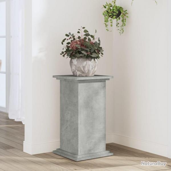 Support pour plantes gris bton 33x33x60 cm bois d'ingnierie alsavelo