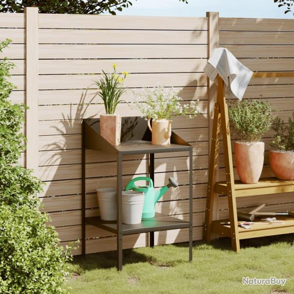 Support pour plantes anthracite 56,5x54,5x100cm acier galvanis alsavelo