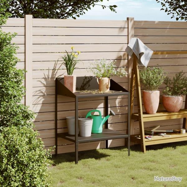 Support pour plantes anthracite 75,5x54,5x100cm acier galvanis alsavelo