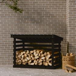 Support pour bois de chauffage Noir 108x73x79 cm Bois de pin alsavelo