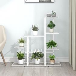 Support pour plantes 94,5x25x88 cm Blanc Métal alsavelo