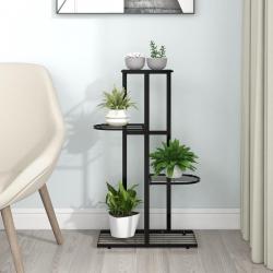 Support pour plantes 4 niveaux 43x22x76 cm Noir Métal alsavelo