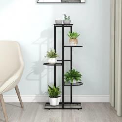 Support pour plantes 5 niveaux 43x22x98 cm Noir Métal alsavelo