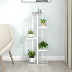 Support pour plantes 5 niveaux 43x22x98 cm Blanc Métal alsavelo