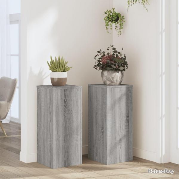 Supports pour plantes 2 pcs sonoma gris bois d'ingnierie alsavelo