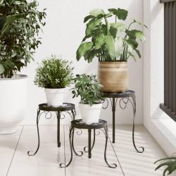 Supports pour plantes 3 pcs noir et blanc céramique alsavelo