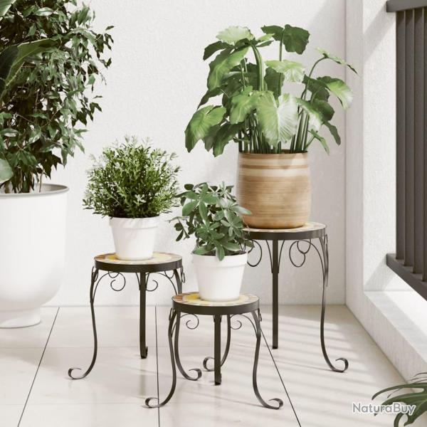 Supports pour plantes 3 pcs terre cuite et blanc cramique alsavelo